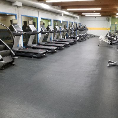 row of treadmills